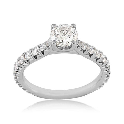 Brilliantly Yours 1-3/8 ct. tw. Round Brilliant Diamond Engagement Ring with Diamond Band in 14K White Gold