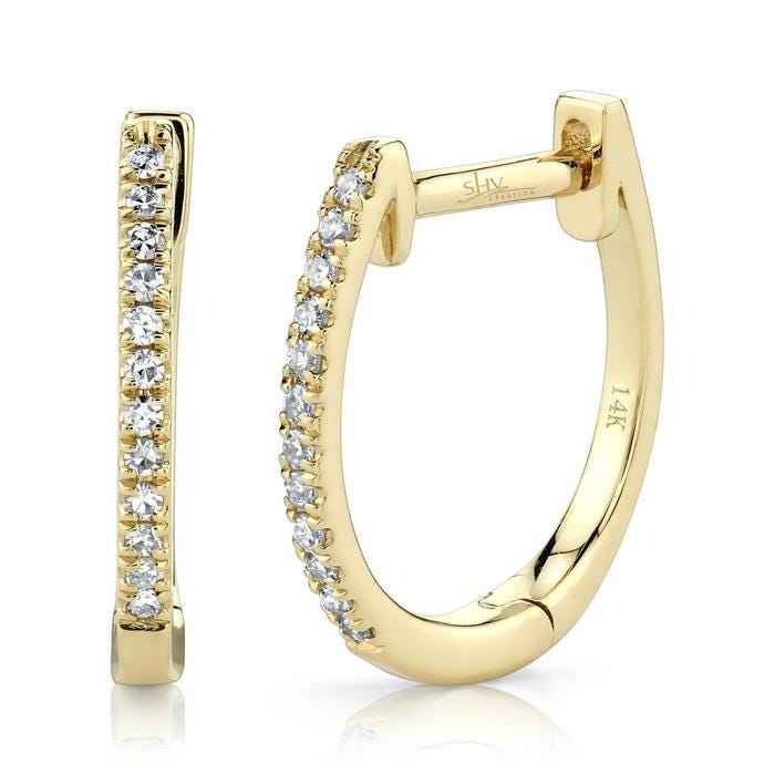 Shy Creation 1/12 ct. tw. Hoop Earrings in 14K Yellow Gold