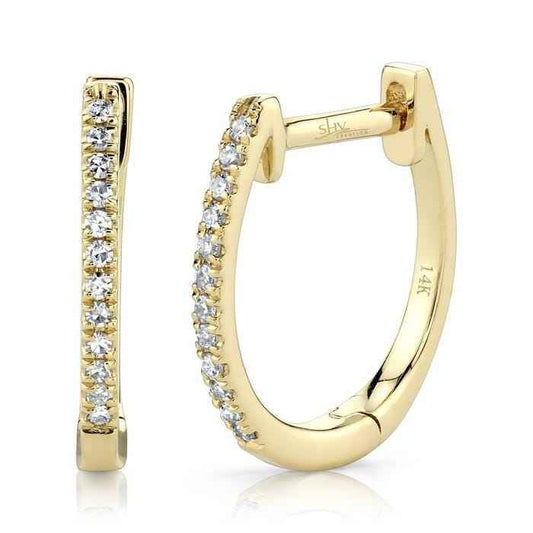 Shy Creation 1/12 ct. tw. Hoop Earrings in 14K Yellow Gold