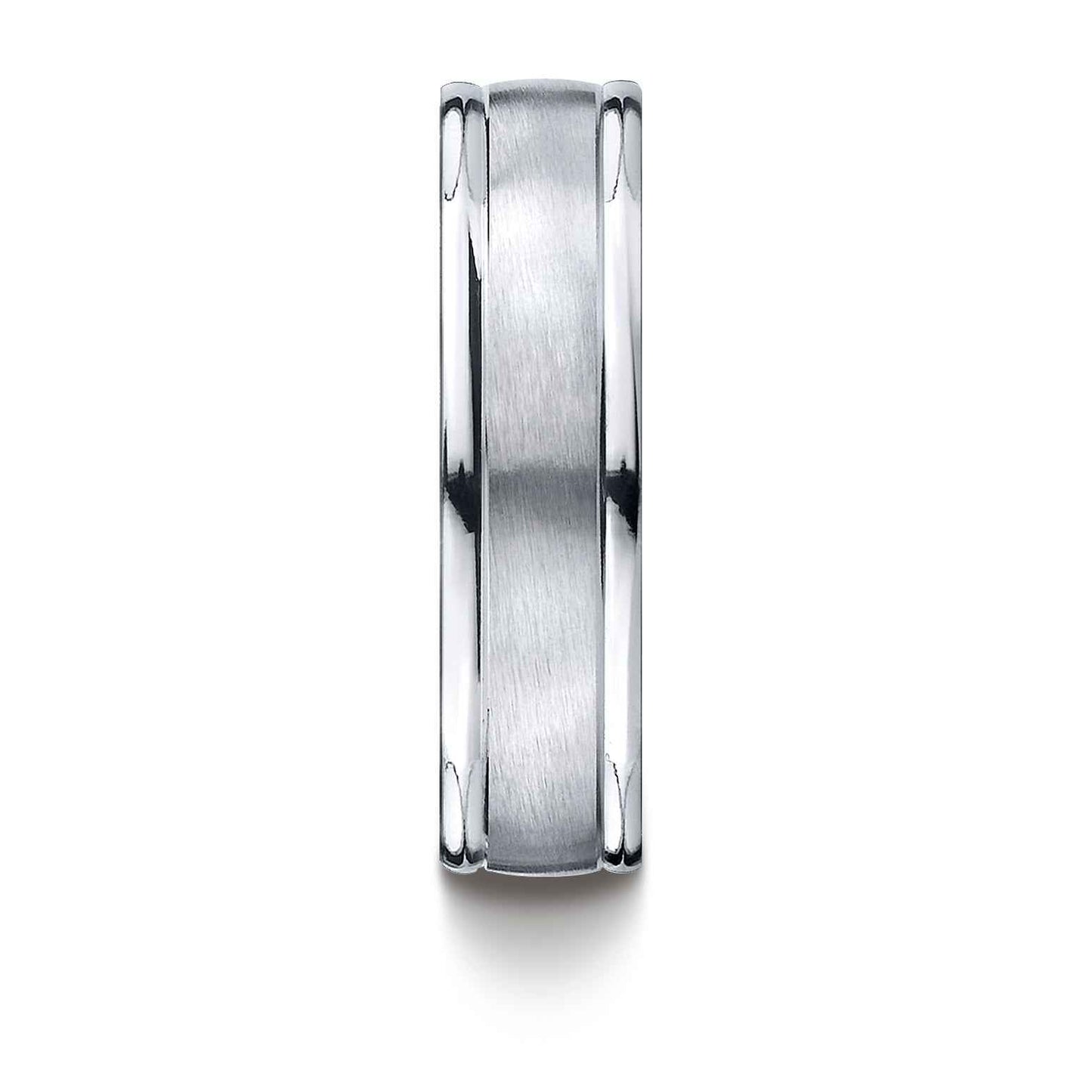 BENCHMARK Mens 6MM Cobalt Chrome Wedding Band with Satin Finish close-up detail