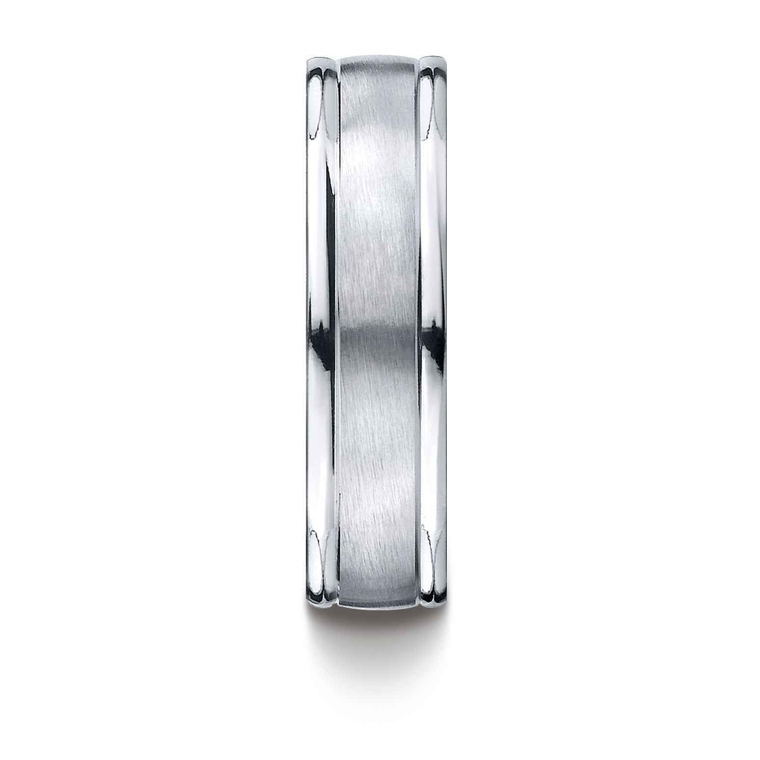 BENCHMARK Mens 6MM Cobalt Chrome Wedding Band with Satin Finish close-up detail