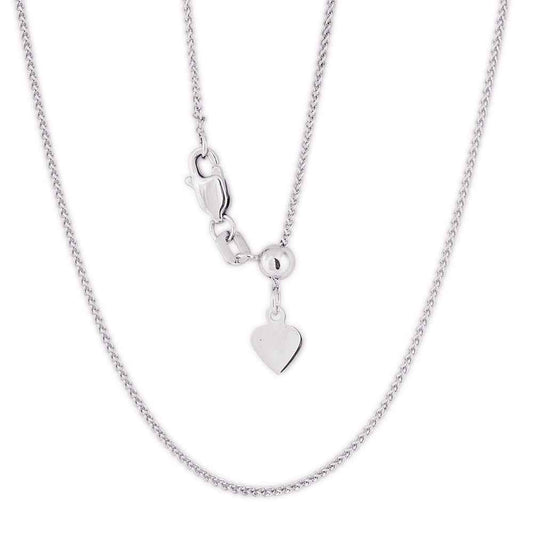 22-inch 10kt White Gold Adjustable Wheat Chain
