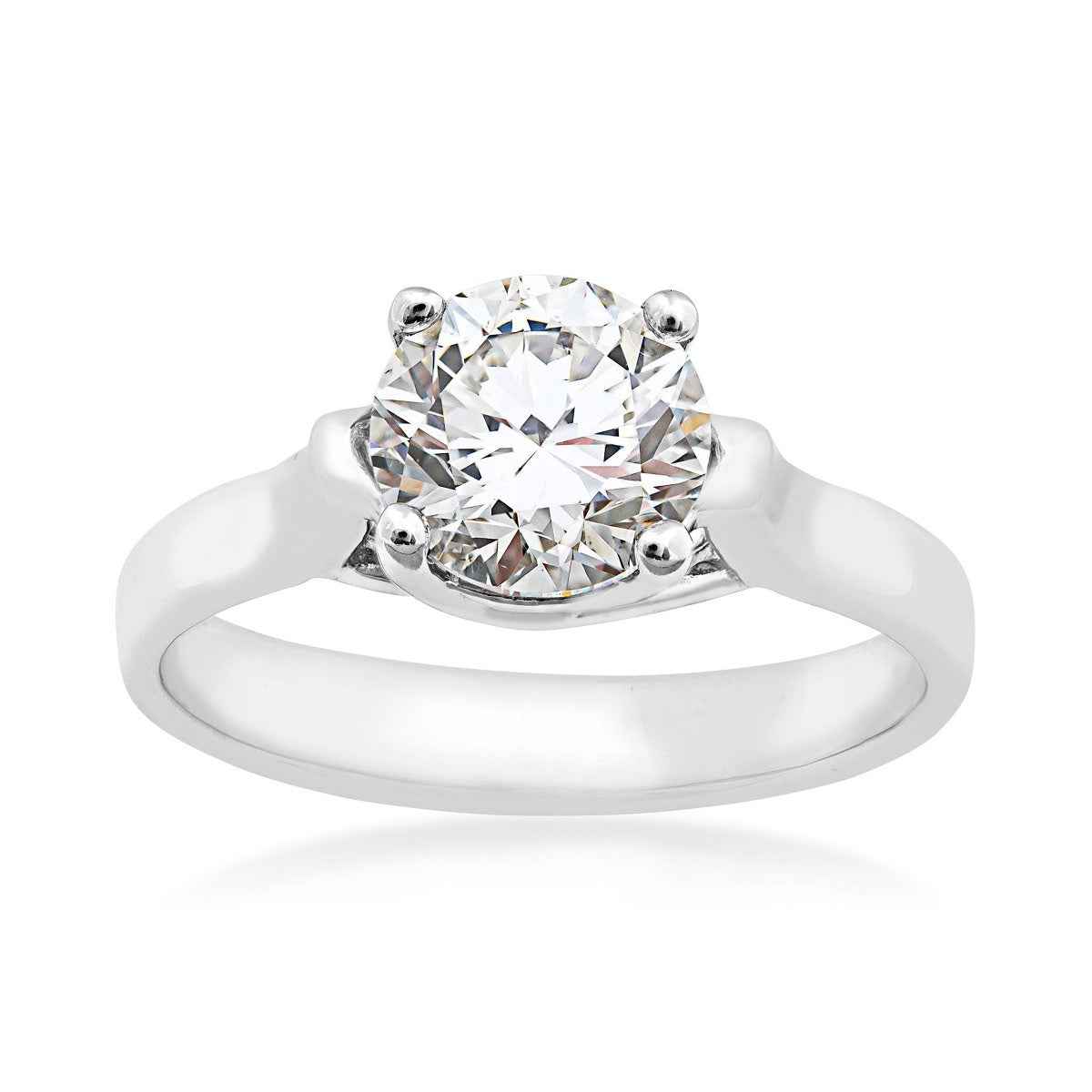 1-1/2 ct. tw. AAA Quality Round Brilliant Solitaire Engagement Ring in 14K White Gold