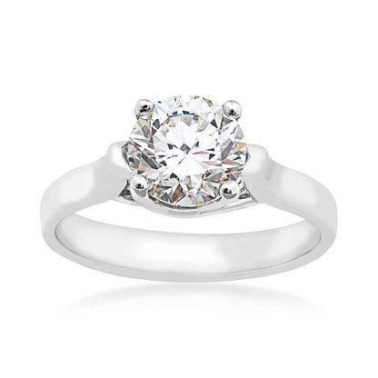 1-1/2 ct. tw. AAA Quality Round Brilliant Solitaire Engagement Ring in 14K White Gold