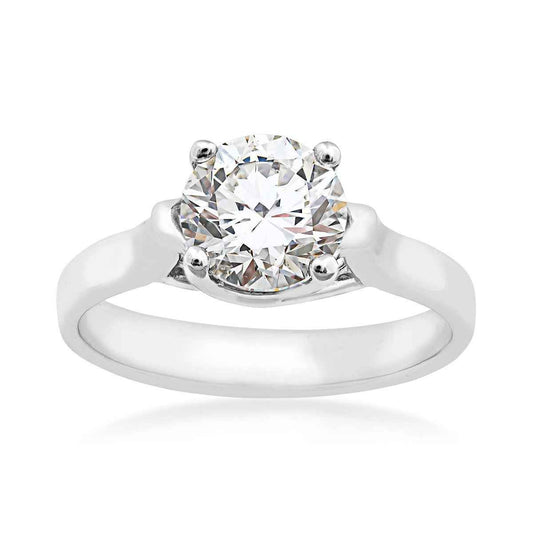 1-1/2 ct. tw. AAA Quality Round Brilliant Solitaire Engagement Ring in 14K White Gold