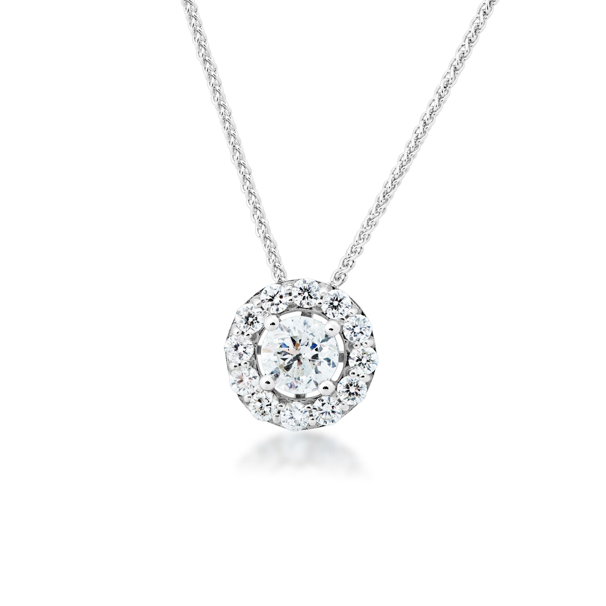 1 ct. tw. Round Brilliant Diamond Halo Pendant in 10K White Gold