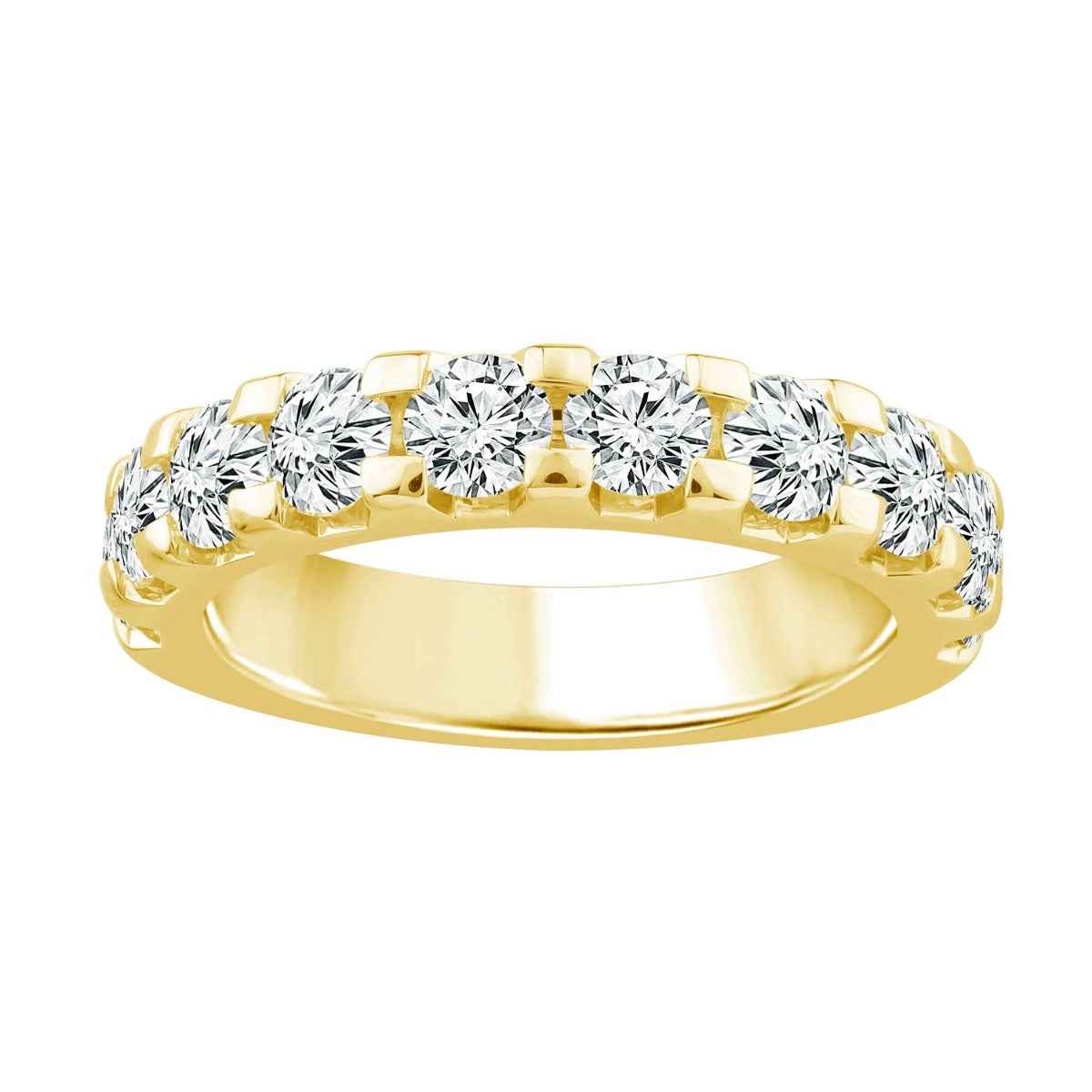 2 ct. tw. Round Brilliant Prong Set Diamond Anniversary Band in 14K Yellow Gold