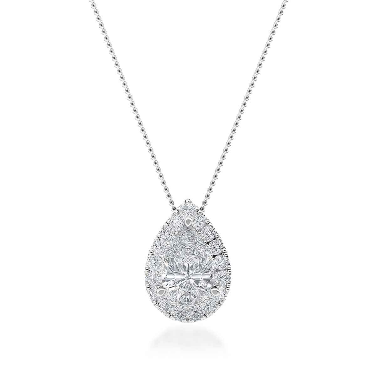 Adamante 1 ct. tw. Lab Grown Diamond Halo Pendant in 10K White Gold