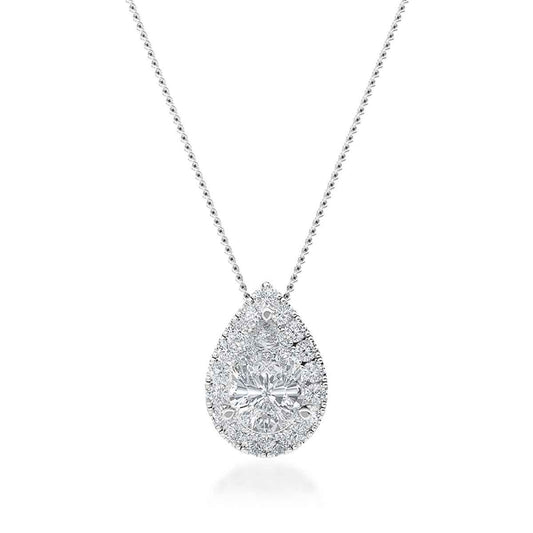 Adamante 1 ct. tw. Lab Grown Diamond Halo Pendant in 10K White Gold