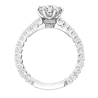 ArtCarved Contemporary 5/8 ct. tw. Round Diamond Semi-Mount Engagement Ring with Undercarriage Milgrain side profile