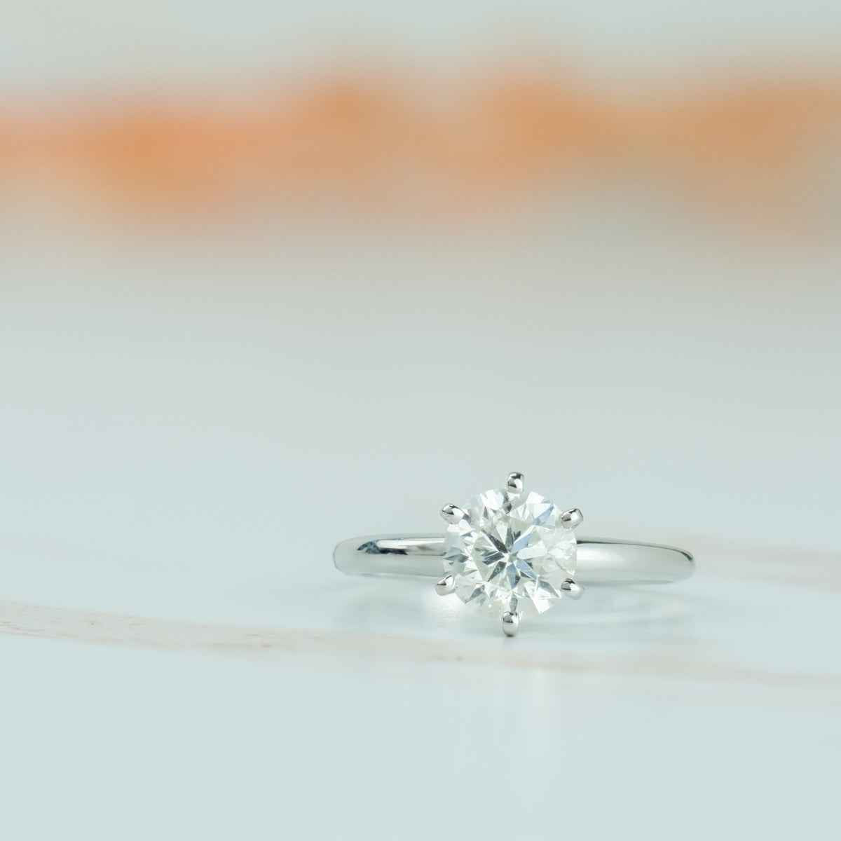 1-1/2 ct. tw. Round Brilliant Diamond Solitaire Engagement Ring in 14K White Gold side profile