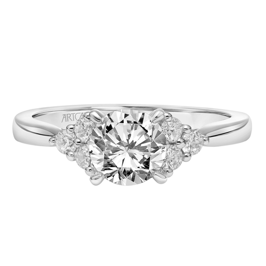 Artcarved Classic 1/4 ct. tw. 3-Stone Accent Diamond Semi-Mount Engagement Ring in 14K White Gold