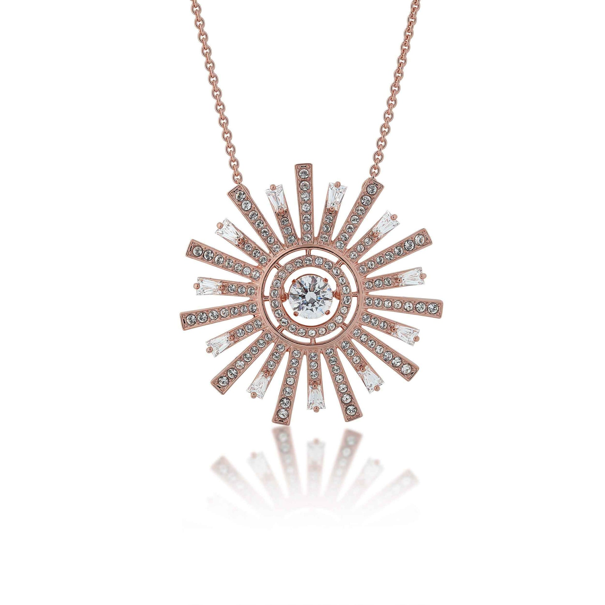 Swarovski Sunshine Collection White Crystal Necklace in Rose Plating
