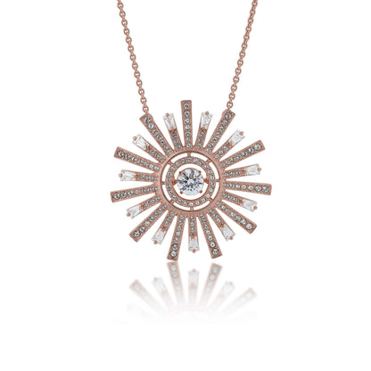 Swarovski Sunshine Collection White Crystal Necklace in Rose Plating