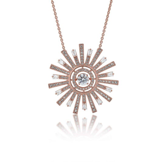Swarovski Sunshine Collection White Crystal Necklace in Rose Plating
