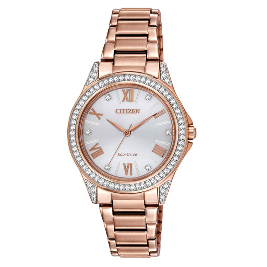 Citizen POV-Point of View Ladies' Watch with Silver Dial in Rose Gold-Tone Stainless Steel