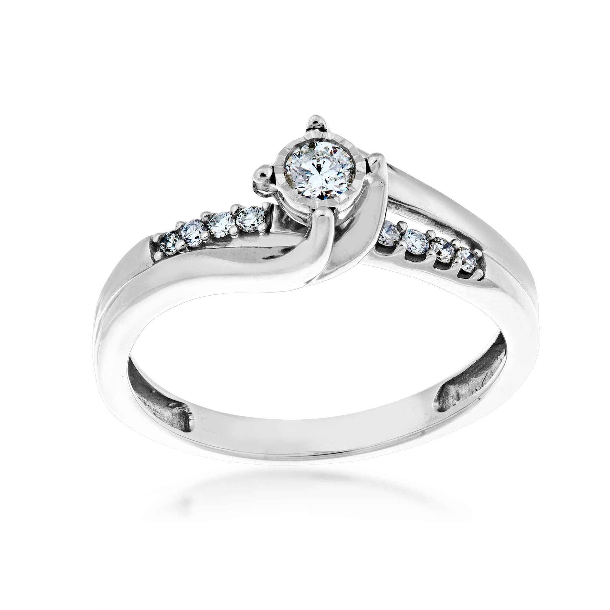 I Promise 1/5 ct. tw. Round Diamond Promise Ring with Miracle Plated Halo in 10K White Gold