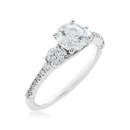 Noventa Elite 1-1/2 ct. tw. 3-Stone Round Diamond Engagement Ring in 14K White Gold front view