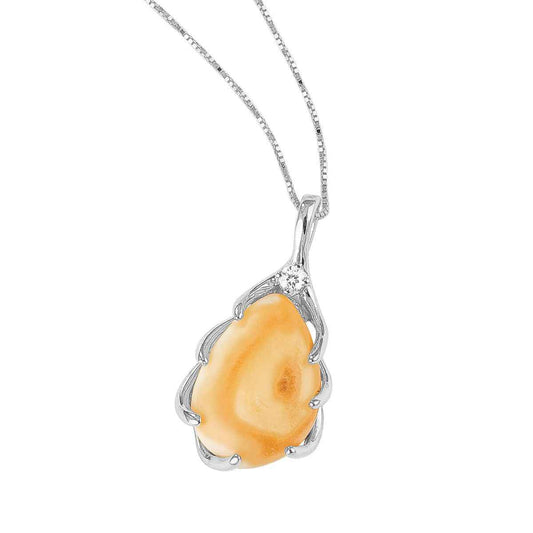 Ladies' Elk Ivory .05 ct. tw. Round Prong Set Diamond Necklace in 14K White Gold - I420087DW Sonoma