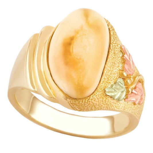 Ladies' Elk Ivory Black Hills Gold Ring in 10K Yellow Gold - I1758 Mystic