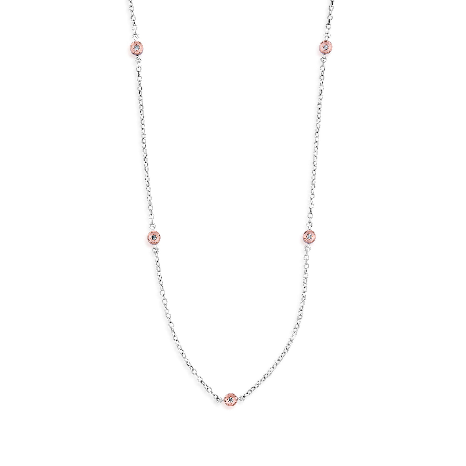 Diamond Fashion Necklace in 10 Kt. White and Pink Gold