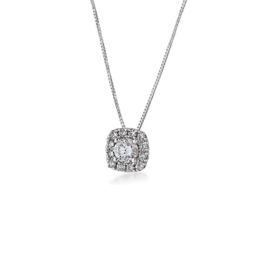 Adamante 1/2 ct. tw. Lab-Grown Diamond Halo Pendant in 10K White Gold