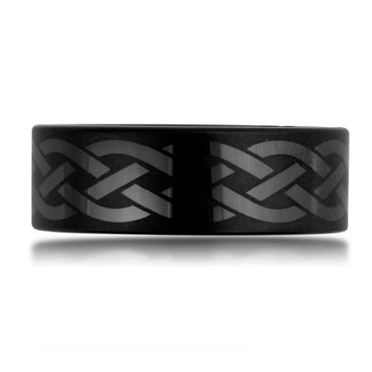 Mens Black Ceramic Wedding Ring