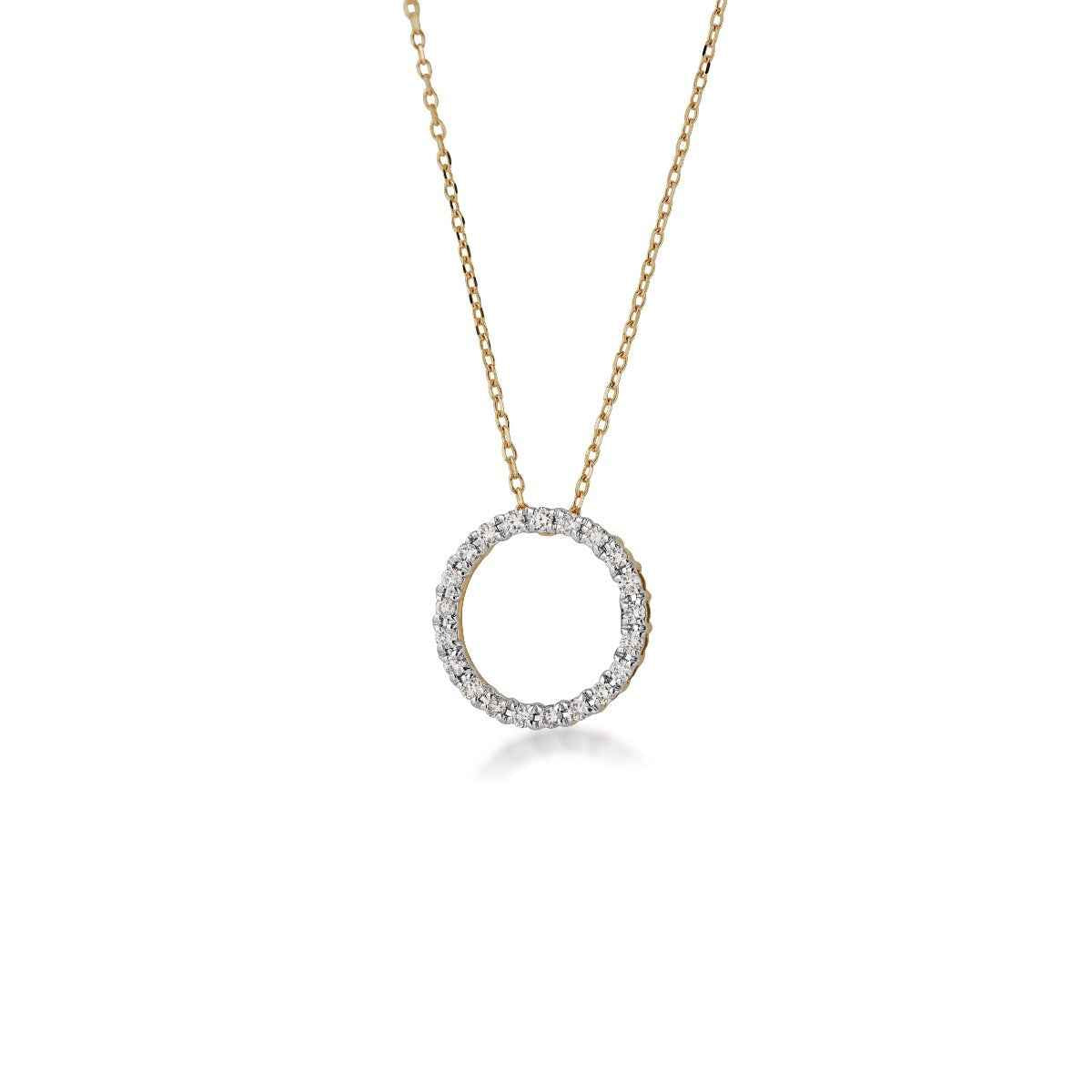 1/2 ct. tw. Diamond Circle Pendant in 10K Yellow Gold