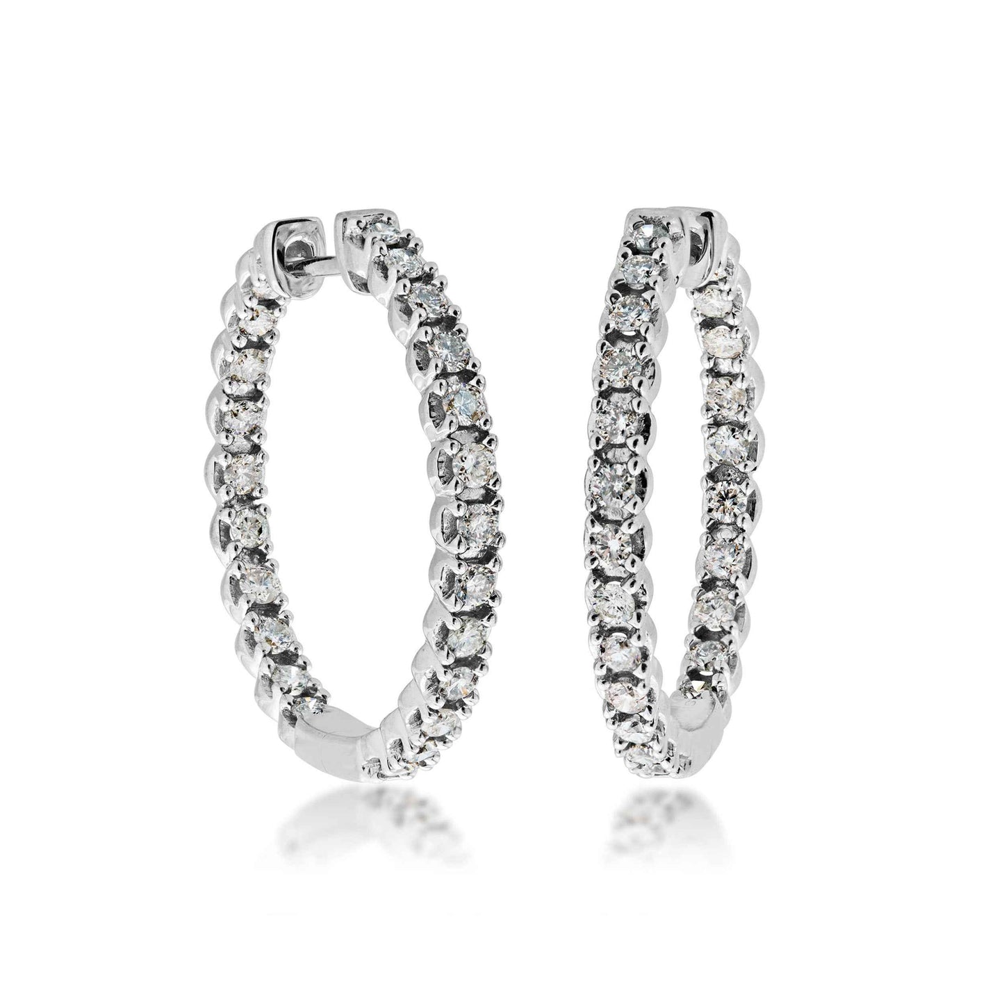 1/2 ct. tw. Inside Out Diamond Hoop Earrings in 10K White Gold