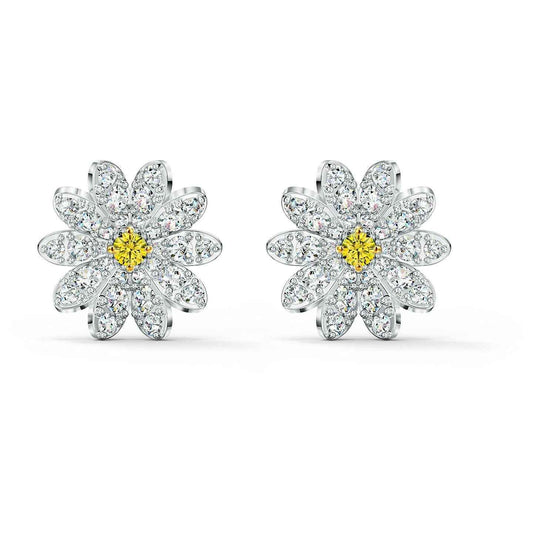 Swarovski Eternal Flower Crystal Daisy Stud Earrings in Silver Rhodium Plating