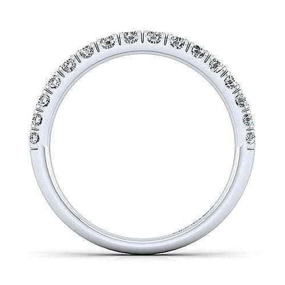 Gabriel & Co. .43 ct. tw. Diamond Wedding Band Enhancer with Scallop Design Setting in 14K White Gold close-up detail