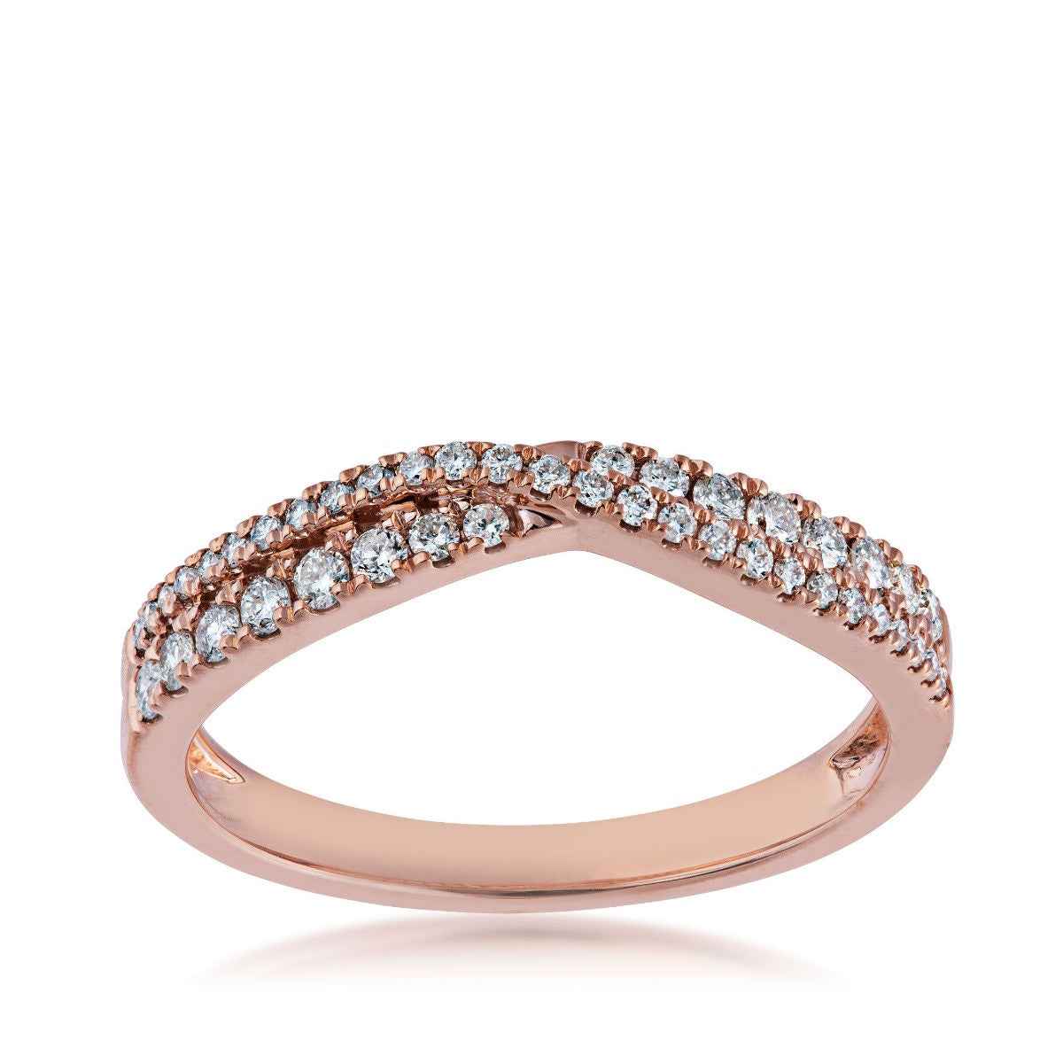 Perfect Match 1/3 ct. tw. Round Diamond Stackable Crossover Anniversary Ring in 14K Pink Gold