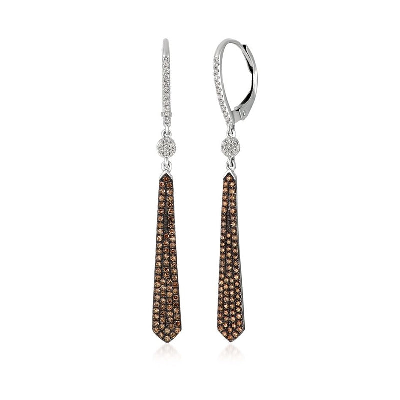 Le Vian 1/2 ct. tw. Chocolate & Vanilla Diamond Pave Dangle Earrings in 14K Vanilla Gold