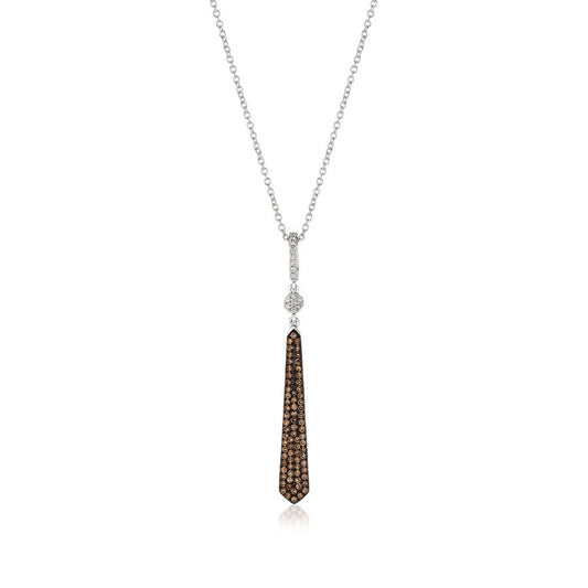 Le Vian 1/4 ct. tw. Chocolate & Vanilla Diamond Pave Drop Pendant in 14K Vanilla Gold