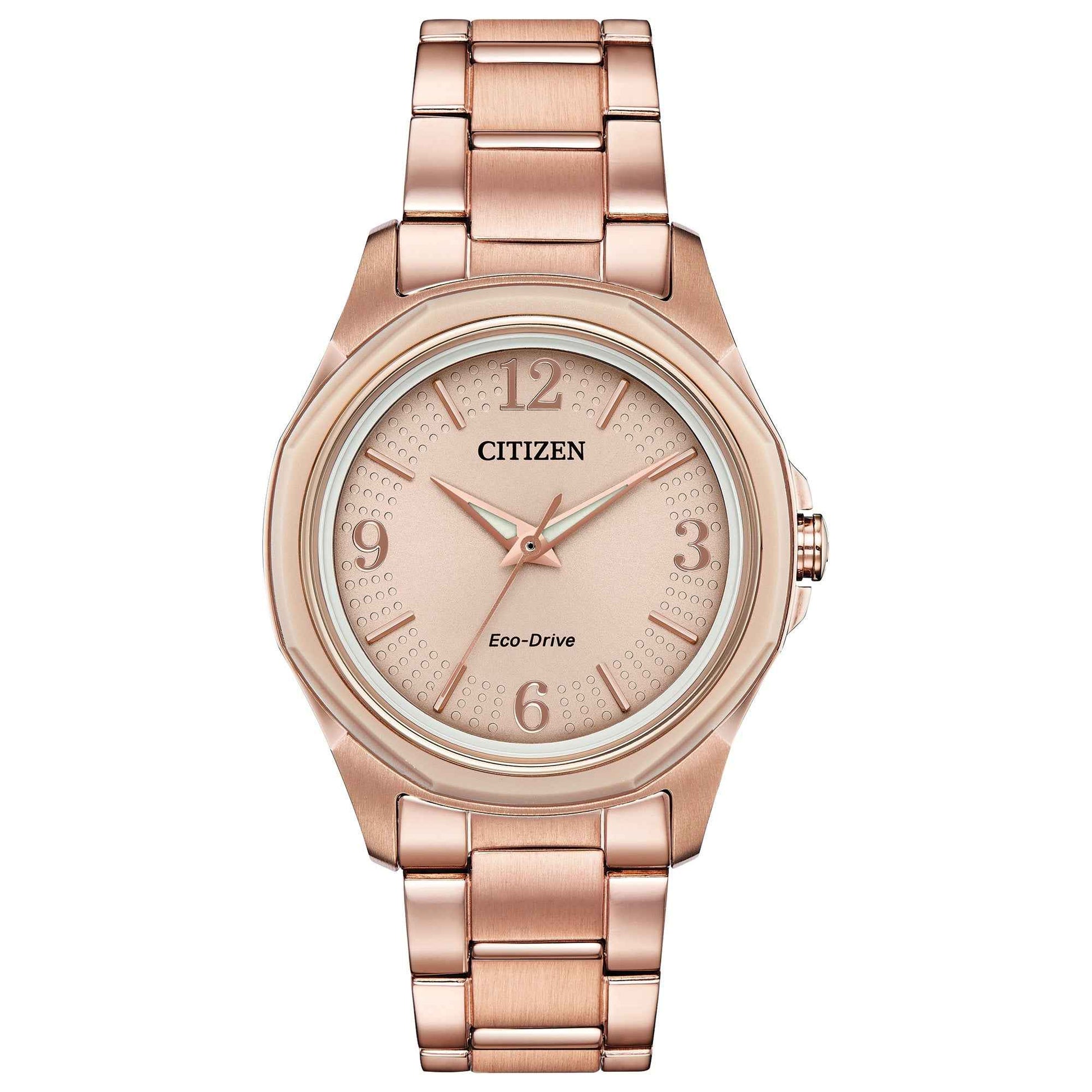 Citizen Ladies' Analog Stainless Steel Watch with Rose Colored Bracelet and Dial