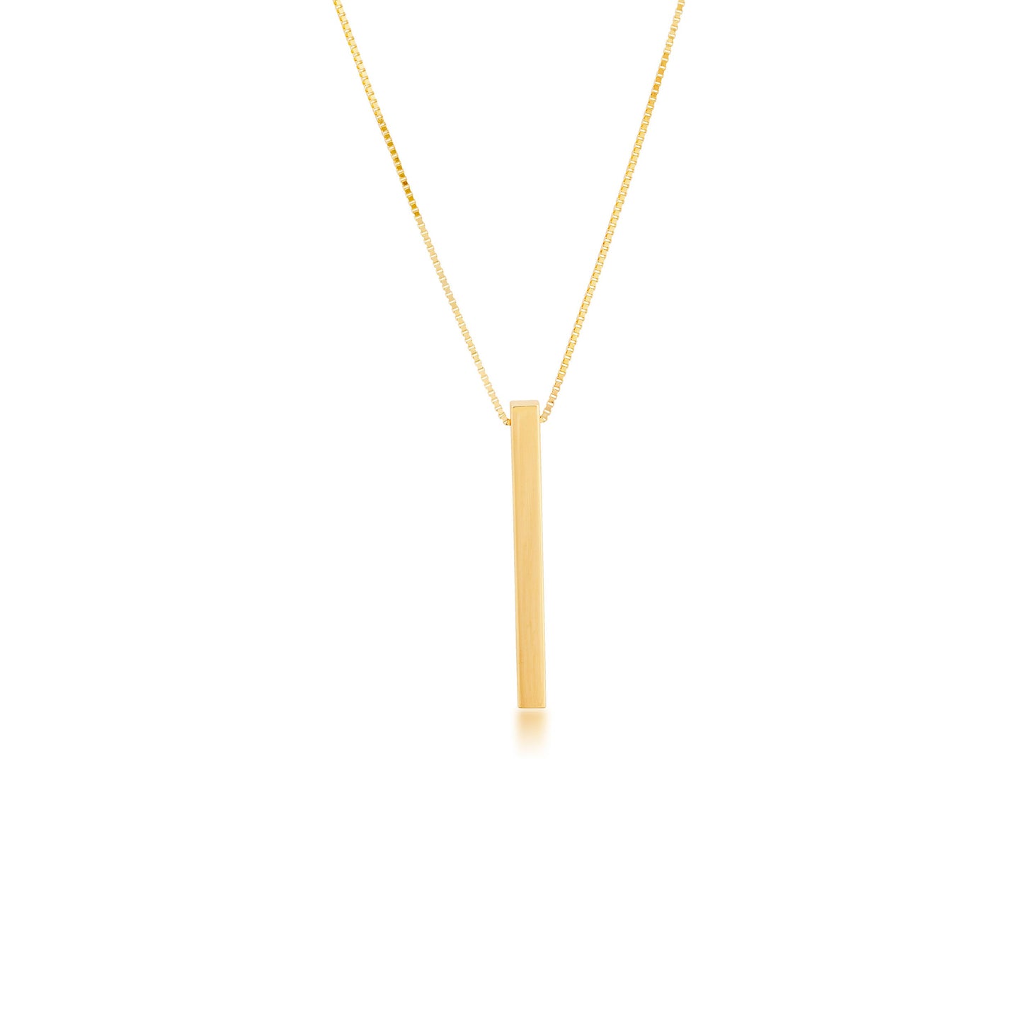 18-inch Engraveable Sliding Vertical Bar Fashion Pendant in 10K Yellow Gold front view