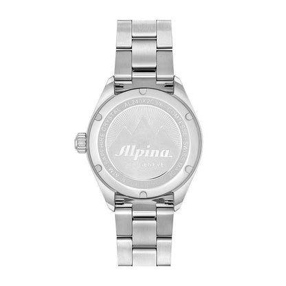 Alpina Ladies' Alpiner Comtesse Quartz Stainless Steel Watch with Purple Dial close-up detail