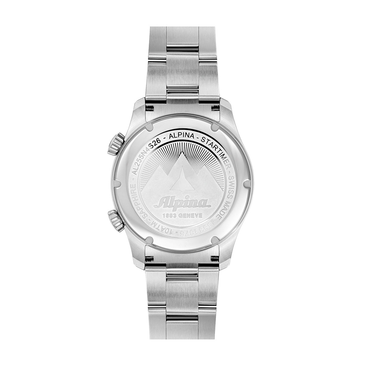 Alpina Men's Startimer Pilot Quartz Worldtimer Stainless Steel Watch with Blue Dial close-up detail