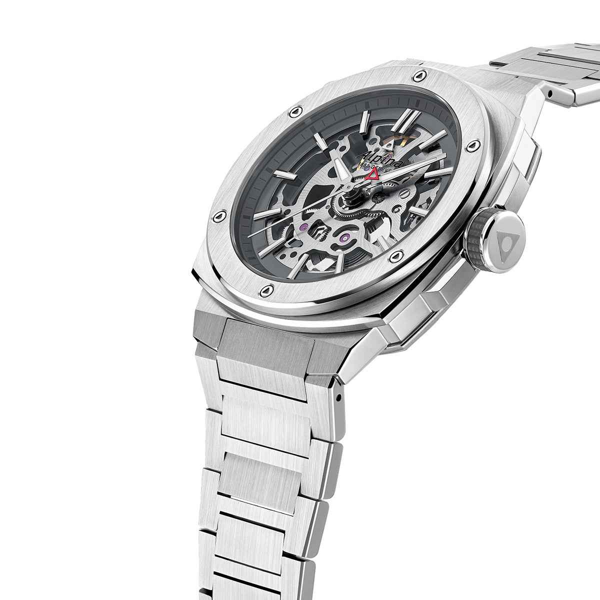 Alpina Men's Alpiner Extreme Skeleton Automatic Stainless Steel Watch with Gray Dial front view