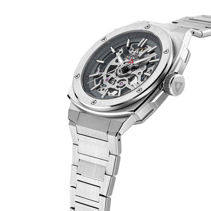 Alpina Men's Alpiner Extreme Skeleton Automatic Stainless Steel Watch with Gray Dial front view
