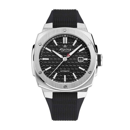 Alpina Men's Alpiner Extreme Automatic Stainless Steel Watch with Black Dial & Rubber Strap