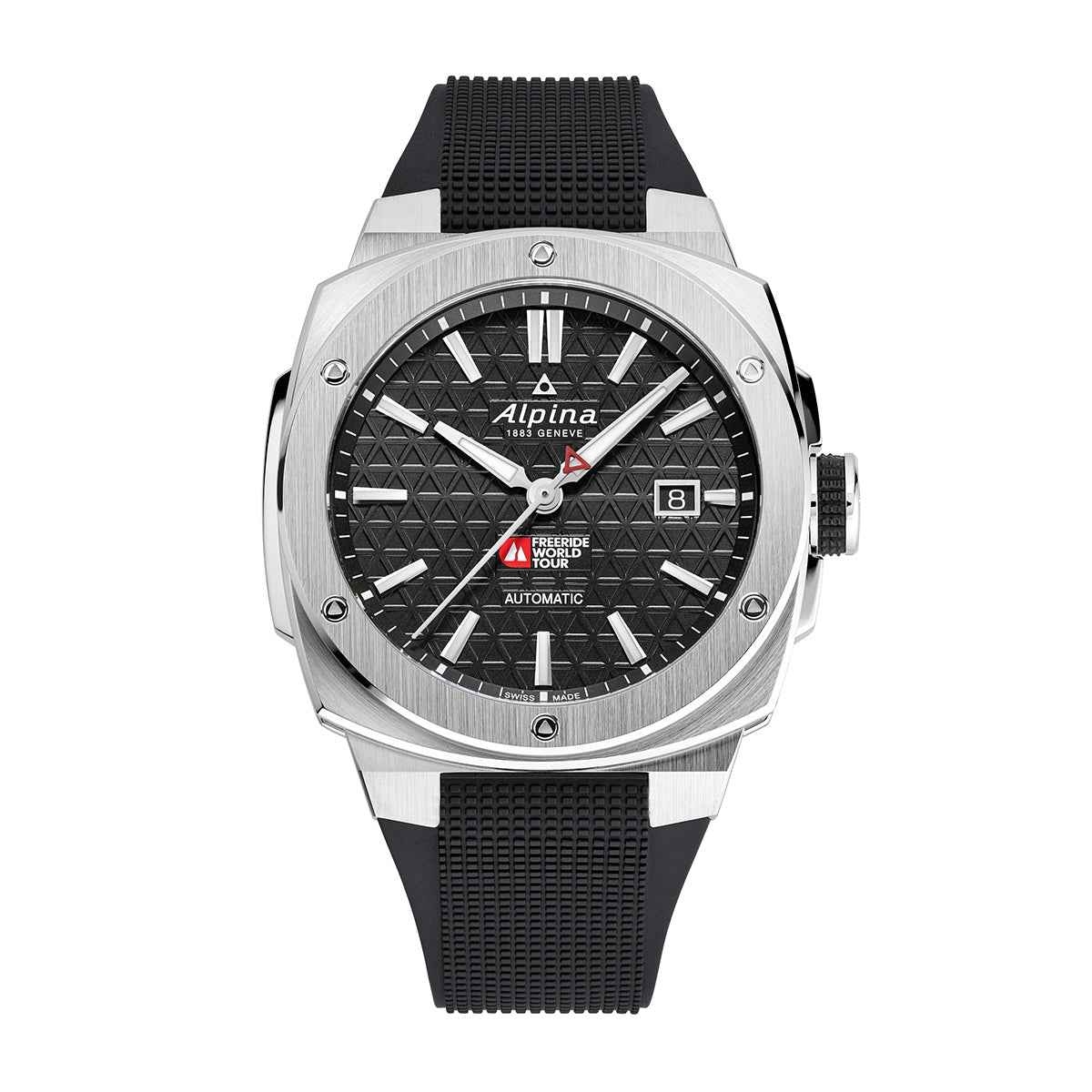 Alpina Men's Alpiner Extreme Freeride Automatic Stainless Steel Watch with Black Dial & Rubber Strap