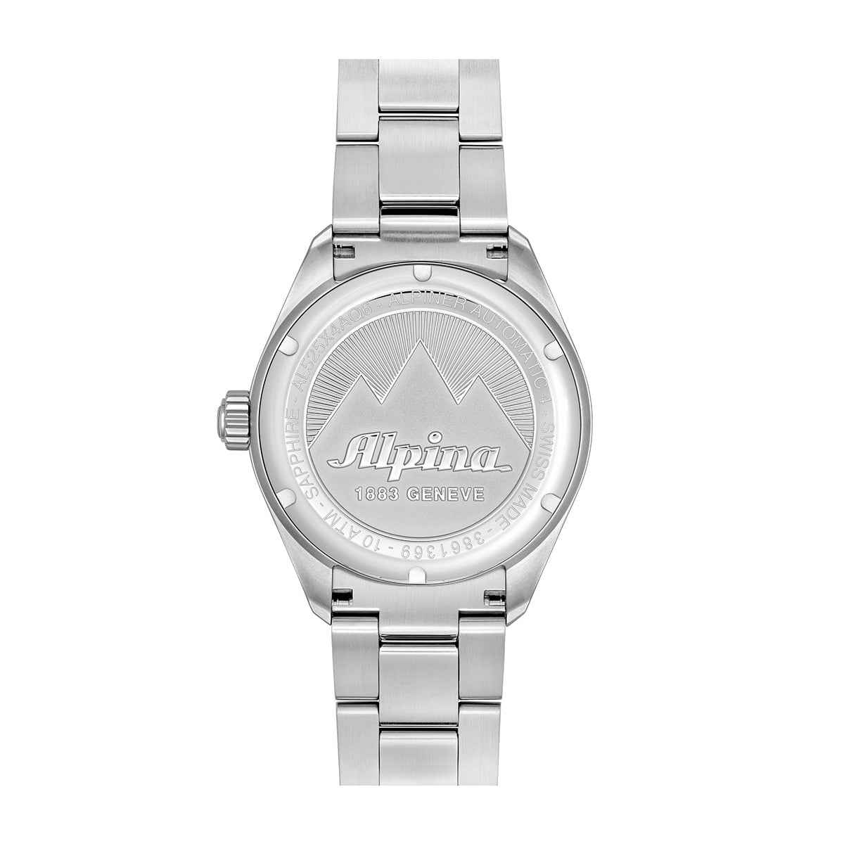 Alpina Men's Alpiner 4 Automatic Stainless Steel Watch with Blue Dial close-up detail
