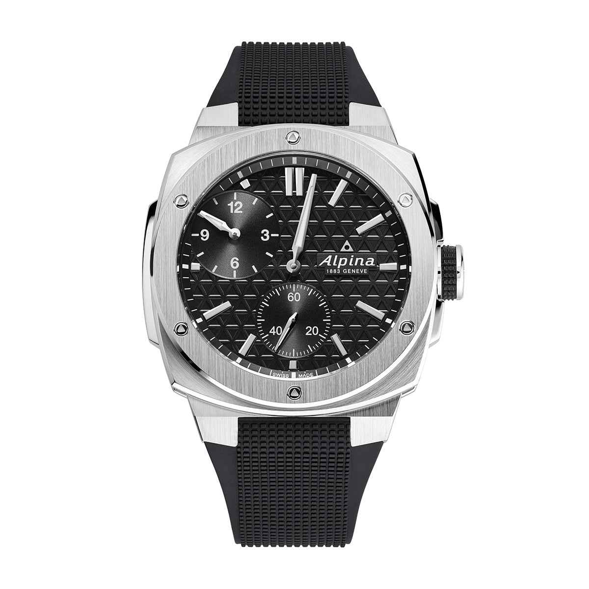 Alpina Men's Alpiner Extreme Regulator Automatic Stainless Steel Watch with Black Dial & Rubber Strap