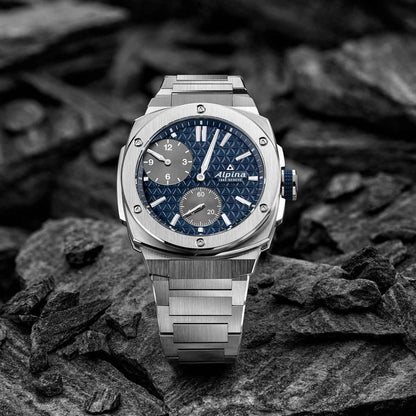 Alpina Men's Alpiner Extreme Regulator Automatic Stainless Steel Watch with Blue Dial side profile