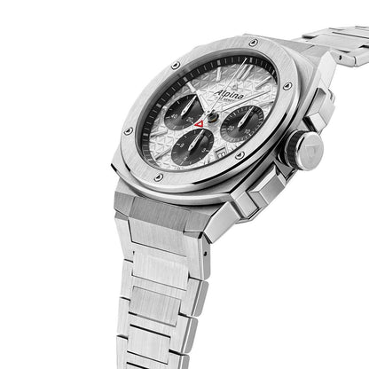 Alpina Men's Alpiner Extreme Chronograph Automatic Stainless Steel Watch with Silver Dial front view