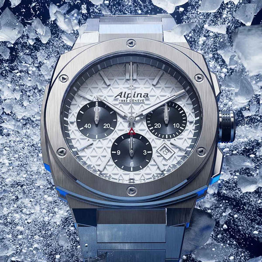 Alpina Men's Alpiner Extreme Chronograph Automatic Stainless Steel Watch with Silver Dial side profile