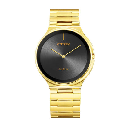 Citizen Men's Gold-Tone Stainless Steel Watch with Black Dial