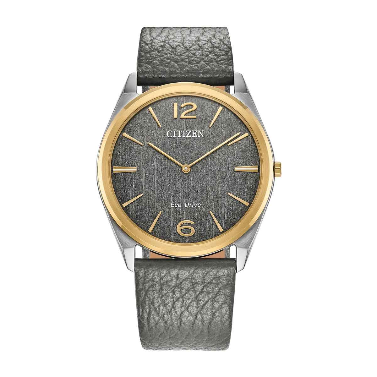 Citizen Men's Suratto Eco-Drive Two-Tone Stainless Steel Watch with Gray Dial & Leather Strap