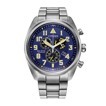 Citizen Men's Garrison Titanium Watch with Blue Dial